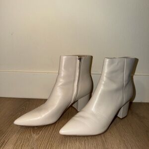 Marc Fisher Cream Ankle Booties
